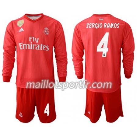 Maillot de Foot Real Madrid Sergio Ramos 4 Enfant Troisieme 2018/19 ML